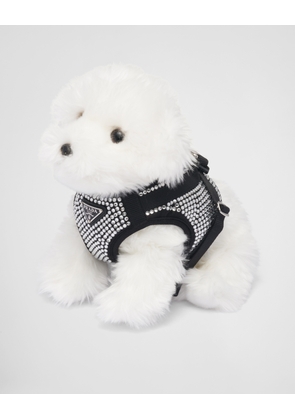 Crystal-studded satin dog harness