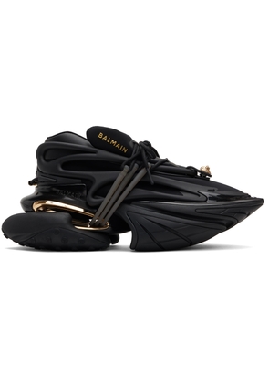Balmain Black & Gold Unicorn Low Neoprene & Calfskin Sneakers