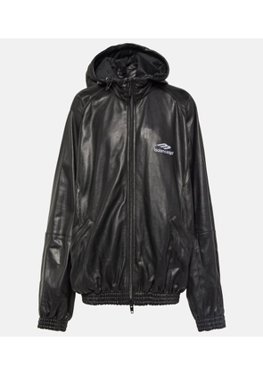Balenciaga 3B Sports Icon leather track jacket