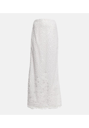 Self-Portrait Embellished maxi skirt
