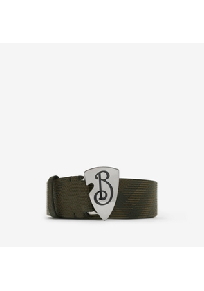 Burberry Check Leather B Shield Belt