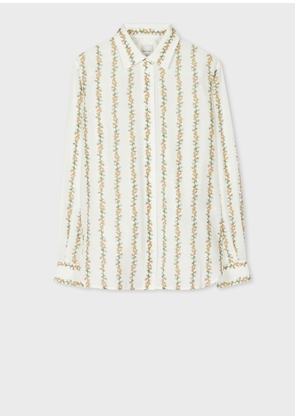 Paul Smith Women's White 'Infloressence' Cotton-Silk Shirt
