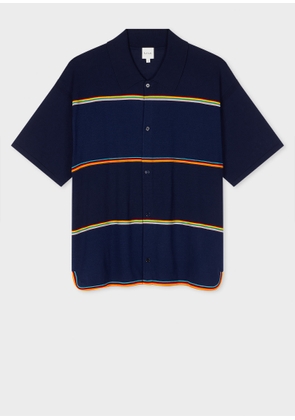 Paul Smith Navy 'Signature Stripe' Knitted Shirt Blue
