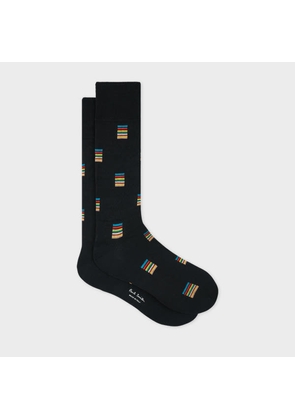 Paul Smith Black 'Signature Stripe' Square Socks