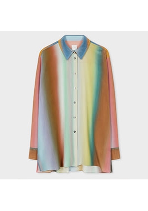 Paul Smith Women's Silk 'Smith Stripe' Ombre Shirt Multicolour