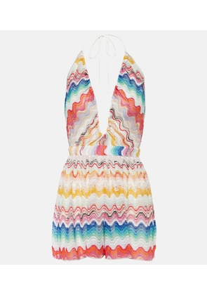Missoni Mare Zig Zag halterneck cutout playsuit
