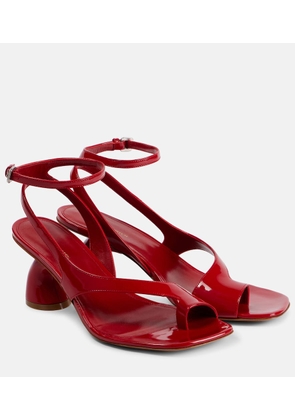 Dries Van Noten Asymmetric patent leather sandals