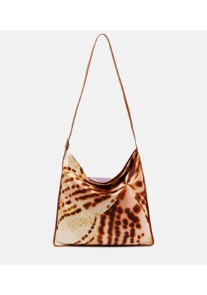 Dries Van Noten Large printed leather-trimmed shoulder bag