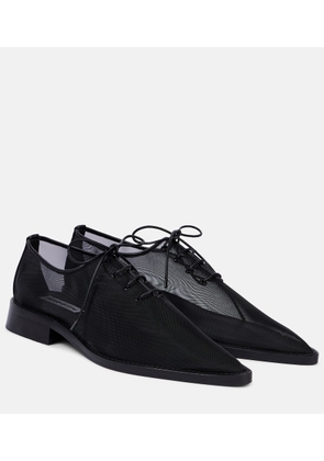 Victoria Beckham Leather-trimmed mesh flats