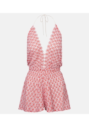 Missoni Open-knit lamÃ© playsuit