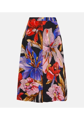 Dries Van Noten Floral midi skirt