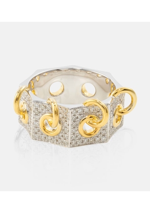 Rainbow K Eyet 14kt yellow and white gold ring with diamonds