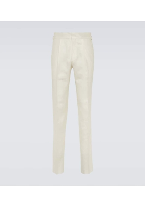 Thom Sweeney Wool, silk, and linen tapered pants