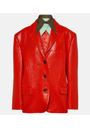 Prada Single-breasted leather jacket