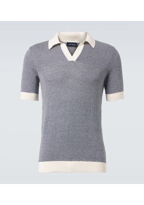 Thom Sweeney Cotton and linen polo shirt