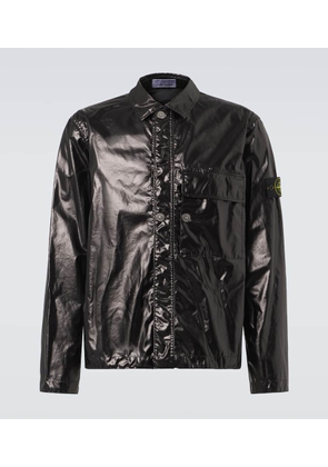 Stone Island Compass laminated cotton overshirt
