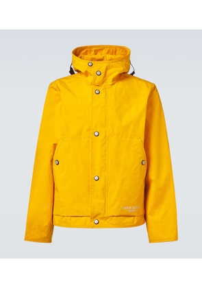 Stone Island Logo laminated cotton poplin raincoat