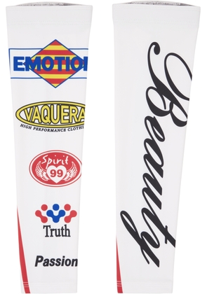 VAQUERA White Woven Arm Warmers