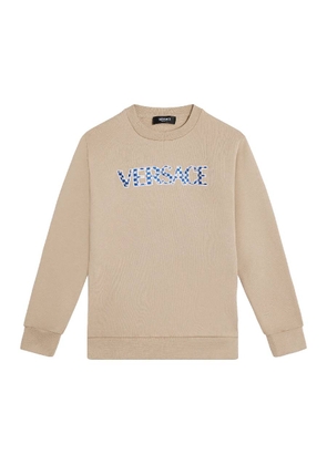 Young Versace Boys Cotton Long-Sleeves Crew Neck Shirt