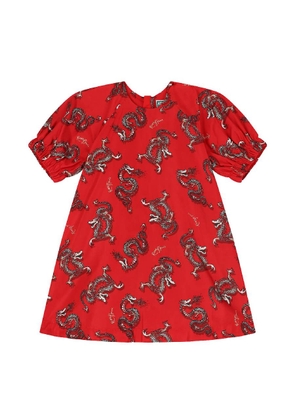 Kenzo Girls Graphic Print Puff Sleeve Dress