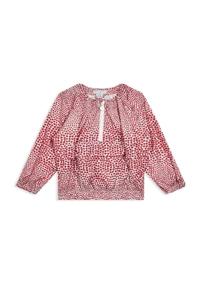 Stella McCartney Kids Heart-Print Crew Neck Blouse