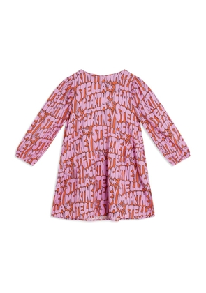 Stella McCartney Logo-Print Round Neck Woven Dress