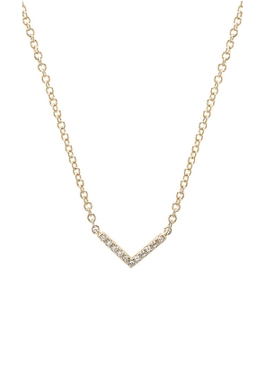 EF COLLECTION Mini Chevron Necklace in Metallic Gold.