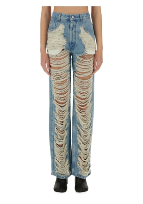 MM6 Maison Margiela destroyed Straight Jeans