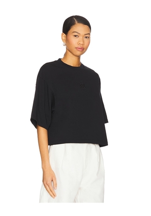 ANINE BING Myers Cropped Tee in Black. Size L. Also in M, S, XS.