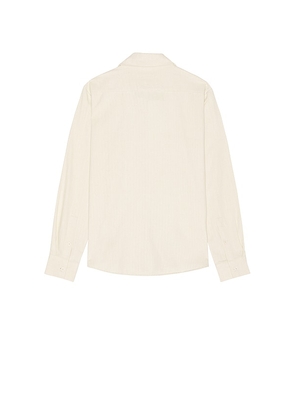 FLANEUR Embroidered Turtle Shirt in Cream. Size L. Also in M, S.