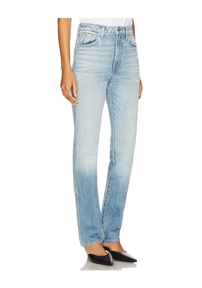 GRLFRND Sara Super High Rise Straight Jeans in Blue. Size 23. Also in 24, 25, 26, 27, 28, 29, 30.