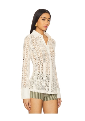 LIONESS Unveiling Shirt in Cream. Size S. Also in M, XS, XXS.