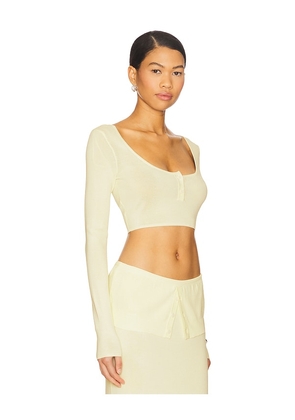 LIONESS Amour Crop Top in Lemon. Size L. Also in M, S, XL, XS.