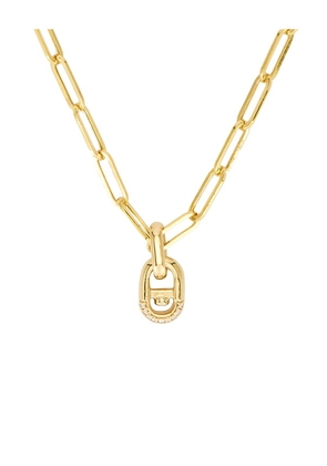 STONE AND STRAND Marina Link Necklace in Metallic Gold.