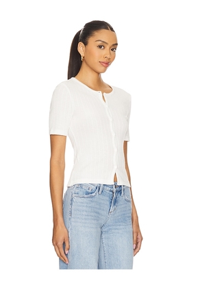 SAMSOE SAMSOE Sajuni Short Sleeve Cardigan in White. Size L. Also in M, XL, XS.