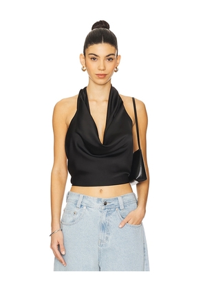 WeWoreWhat Halter Cowl Neck Top in Black. Size XL, XS, XXS.