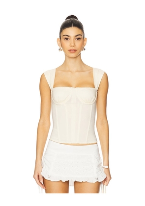 WeWoreWhat Ruched Cup Corset in Cream. Size XXS.
