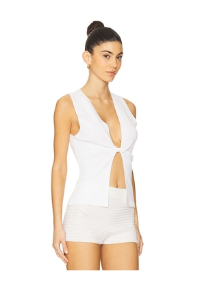 WeWoreWhat Twist Front Flyaway Tank in White. Size L. Also in M, S, XS.