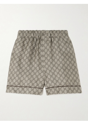Gucci - Gg Supreme Printed Silk-twill Shorts - Brown - IT34,IT36,IT38,IT40,IT42,IT44,IT46,IT48,IT50,IT52