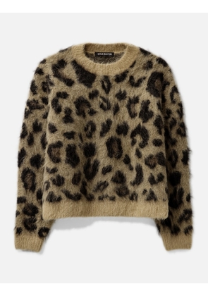 LEOPARD KNIT SWEATSHIRT