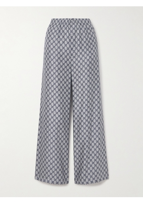 Gucci - Gg Supreme Printed Silk-twill Pajama Pants - Blue - IT34,IT36,IT38,IT40,IT42,IT44,IT46,IT48,IT50,IT52