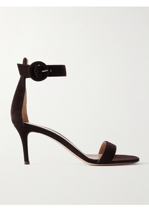 Gianvito Rossi - Portofino 70 Suede Sandals - Brown - IT36,IT36.5,IT37,IT37.5,IT38,IT38.5,IT39,IT39.5,IT40,IT40.5,IT41,IT41.5,IT42