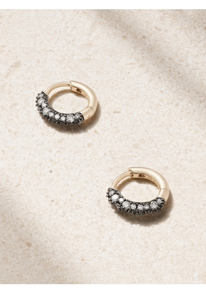 Lucy Delius - Rhodium-plated 14-karat Recycled Gold Diamond Hoop Earrings - Black - One size
