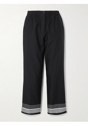 Joseph - Tottenham Cropped Embroidered Cotton-blend Straight-leg Pants - Black - FR 34,FR 36,FR 38,FR 40,FR 42,FR 44