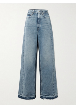 Stella McCartney - Frayed Two-tone Mid-rise Wide-leg Jeans - Blue - 24,25,26,27,28,29,30,31,32