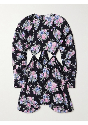 RABANNE - Cutout Floral-print Crepe Mini Dress - Multi - FR 36,FR 38,FR 40,FR 42