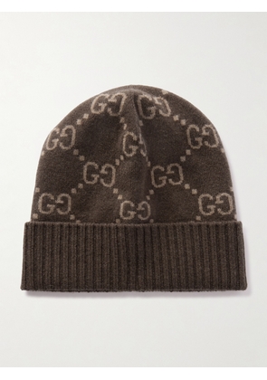 Gucci - Cashmere-jacquard Beanie - Brown - XXS,XS,S,M,L,XL,XXL