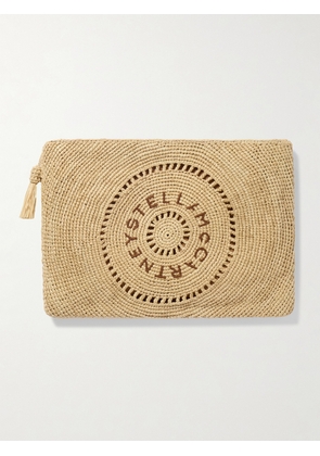 Stella McCartney - Tasseled Embroidered Raffia Clutch - Neutrals - One size