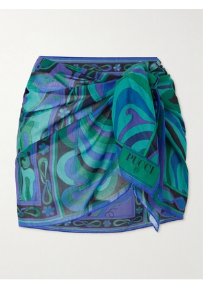 PUCCI - Printed Cotton-voile Pareo - Blue - One size