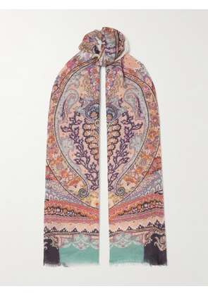 Etro - Paisley-print Wool, Cashmere And Silk-blend Scarf - Multi - One size